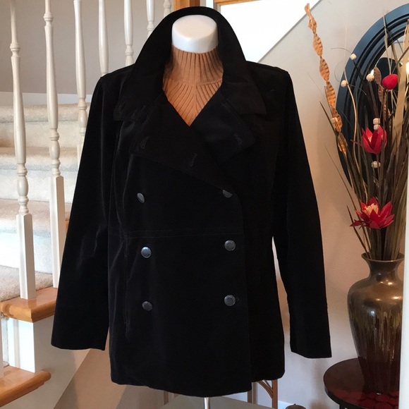 Calvin Klein Jackets & Blazers - Black Velvet Pea Coat 16/18